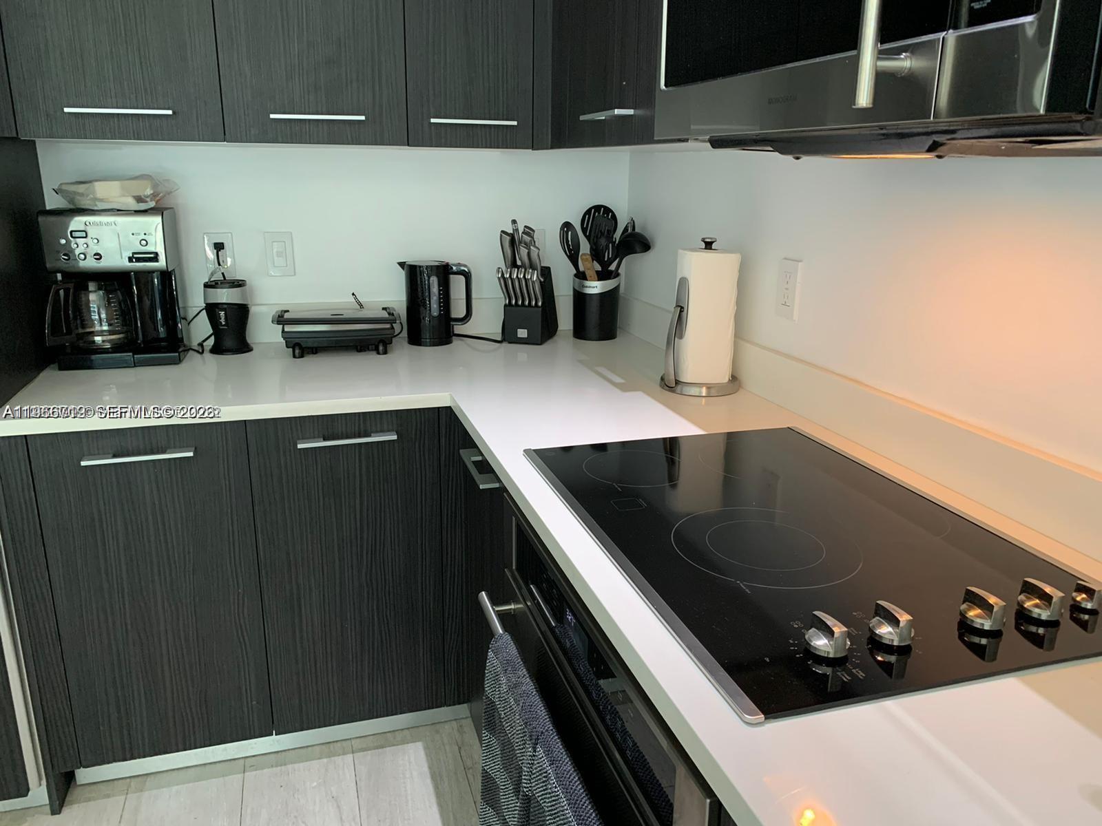 55 Southwest 9th Street, Unit 2307 Miami, FL 33130 - Photo 19 of 35 a kitchen with a sink and cabinets