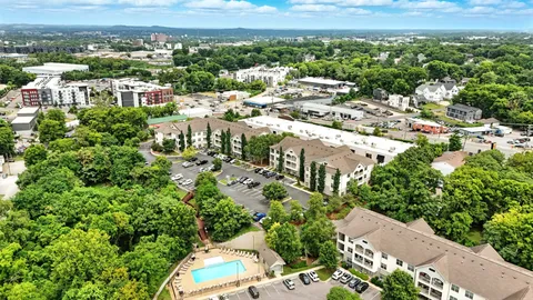 an aerial view of multiple house