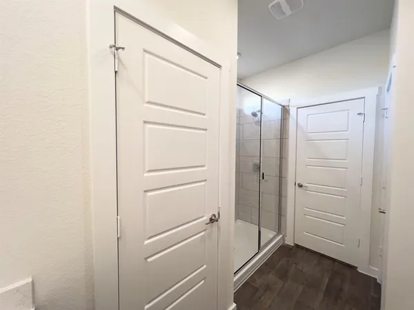 a bathroom with a shower