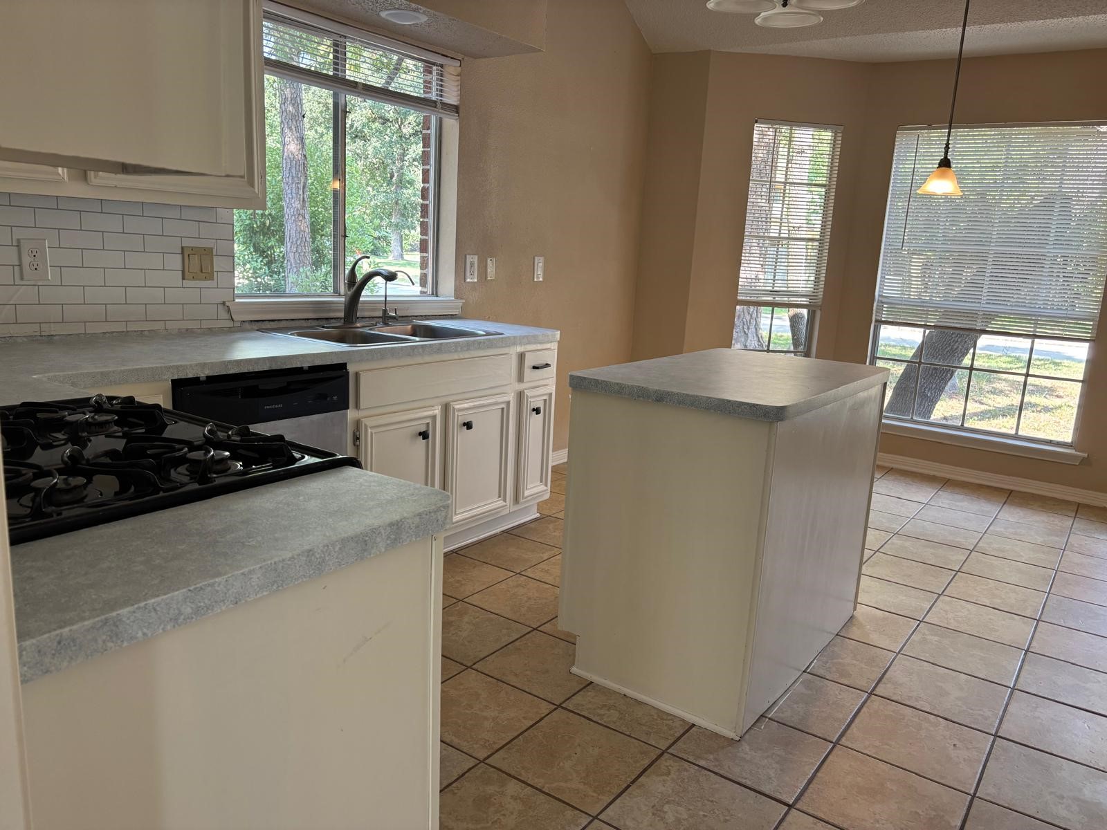 22 South Rain Forest Court Spring, TX 77380 - Photo 8 of 29 a kitchen with stainless steel appliances a sink stove and window