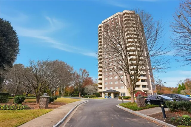 a view of a city with tall buildings