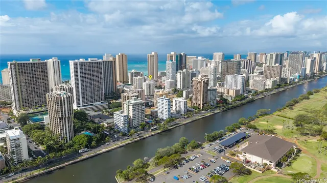 a view of a city with tall buildings