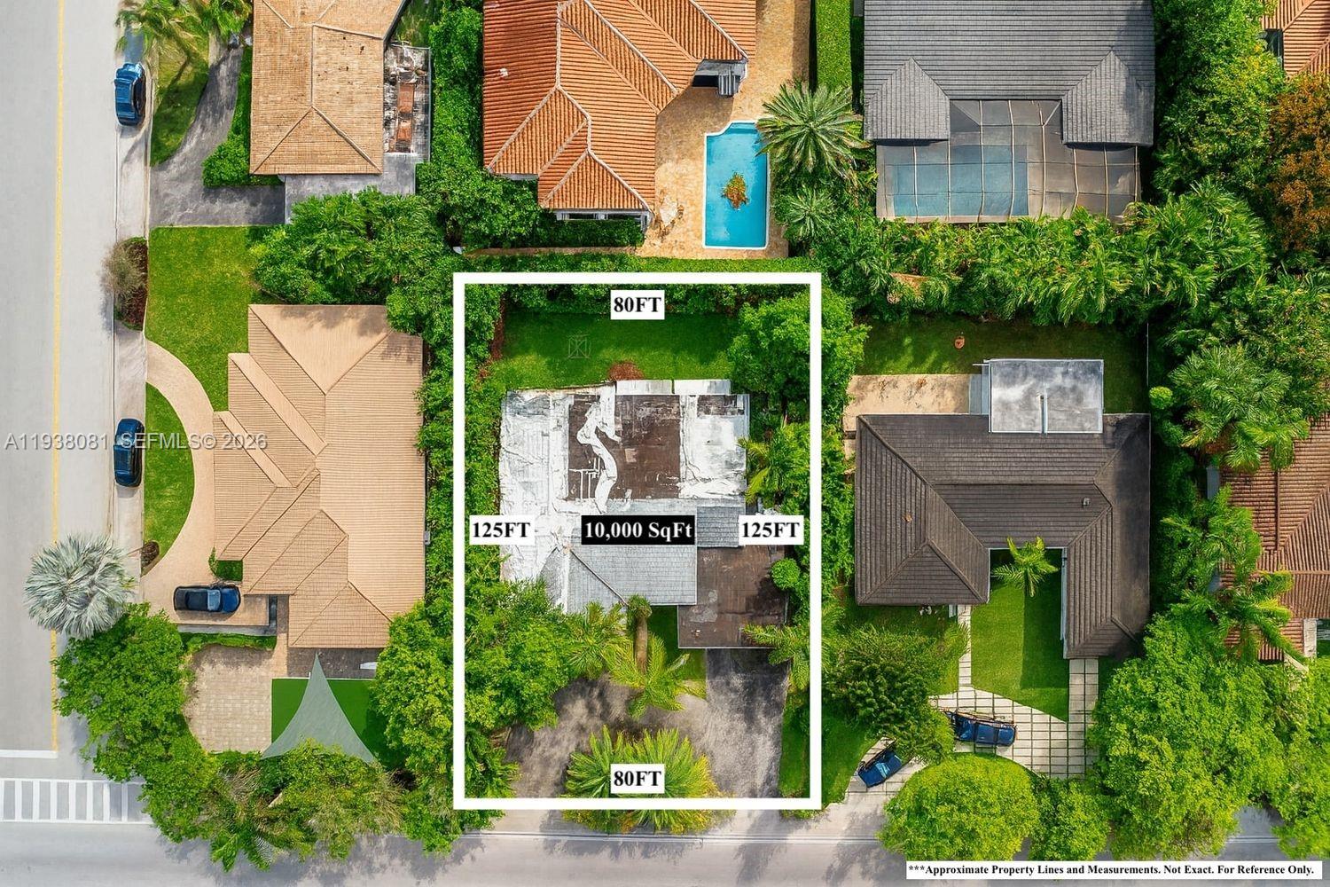 1210 96th Street Bay Harbor Islands, FL 33154 - Photo 1 of 3 an aerial view of a house with a garden and plants