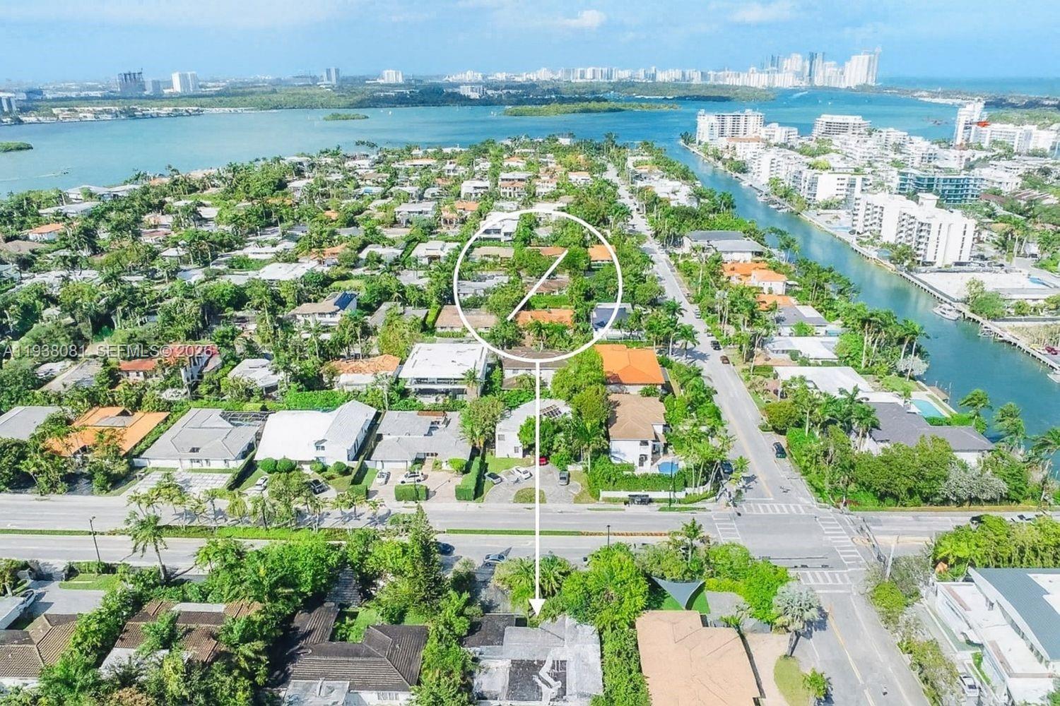 1210 96th Street Bay Harbor Islands, FL 33154 - Photo 3 of 3 an aerial view of residential building and lake