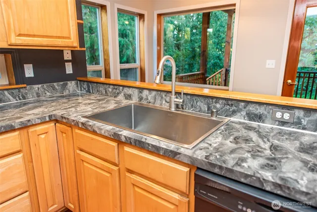 a view of a kitchen from a sink