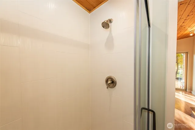 a bathroom with a shower