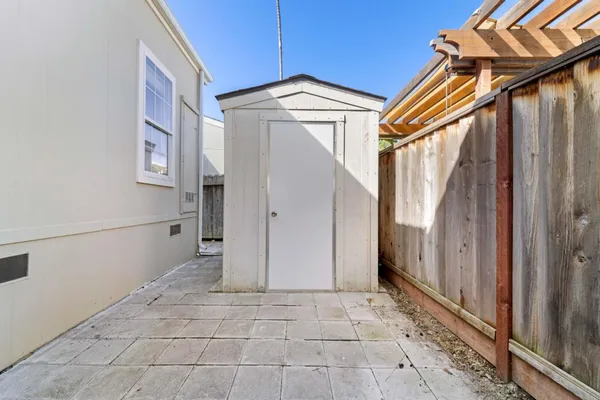 a front view of a house with a shower