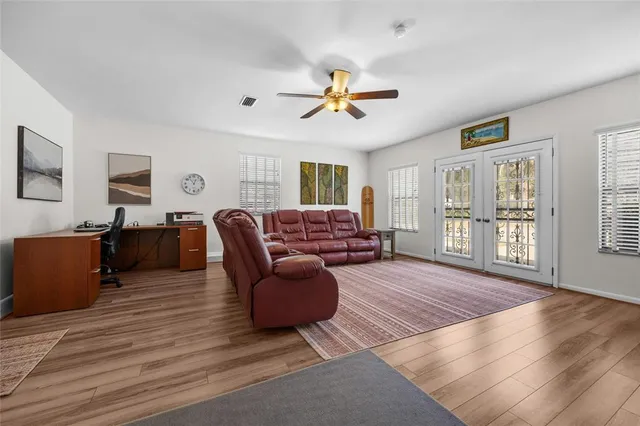 a living room with furniture