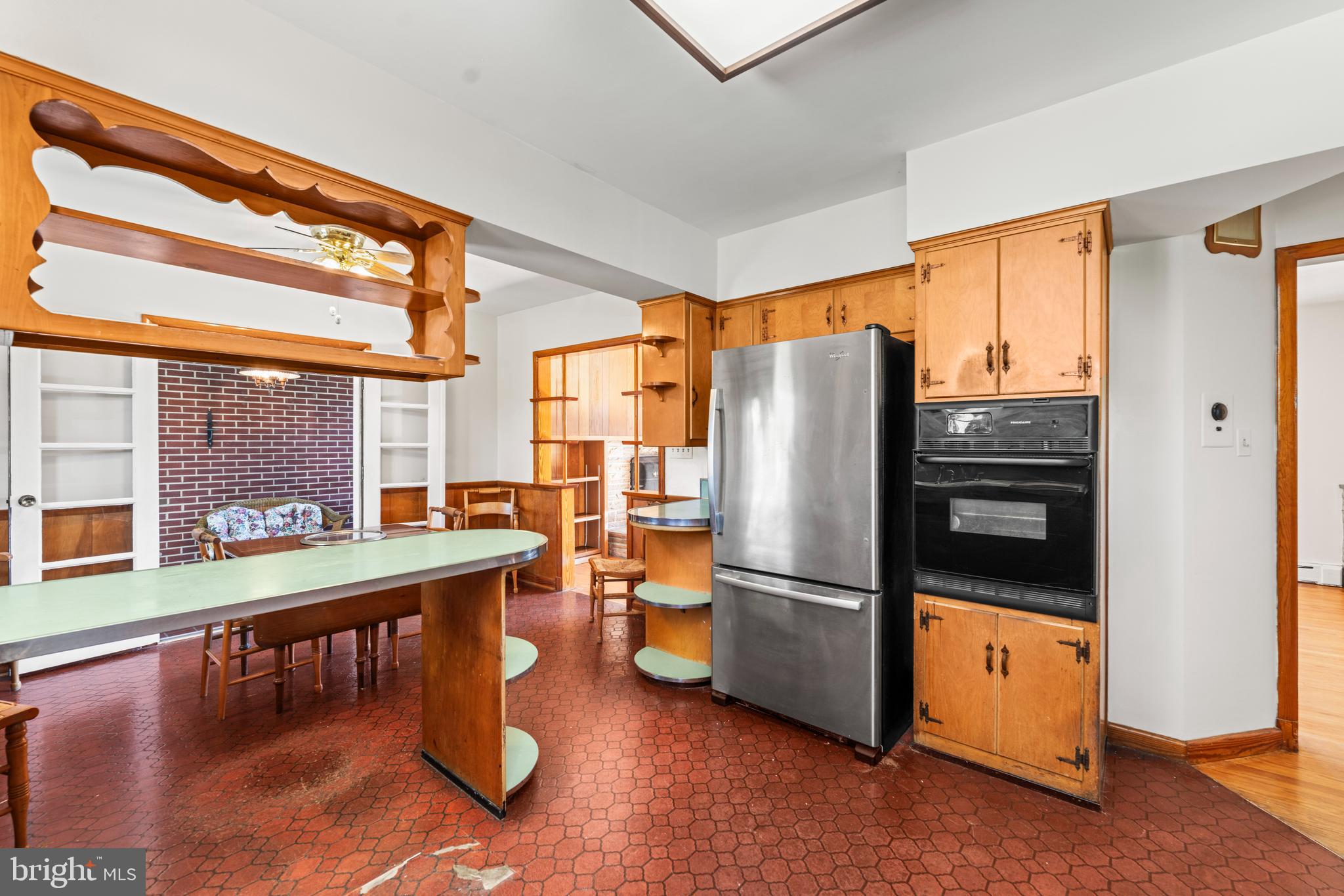 Vintage kitchen with wall oven and cooktop