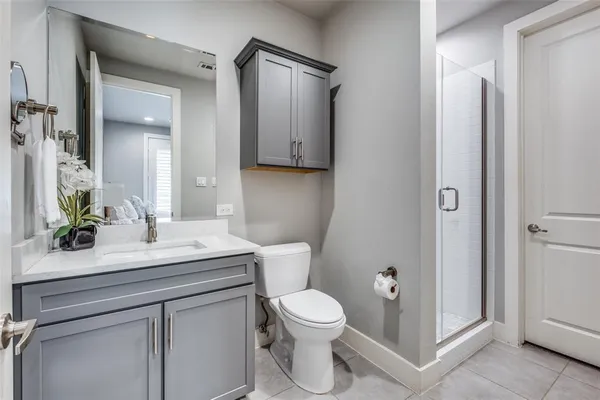 a bathroom with a toilet a sink and mirror