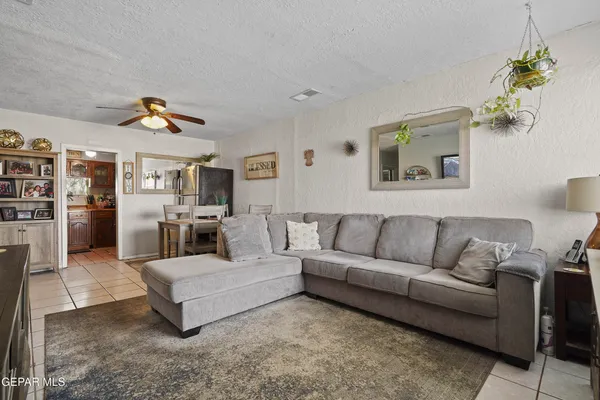 a living room with furniture