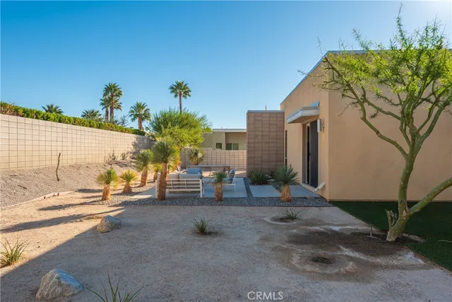 a view of outdoor space with seating area