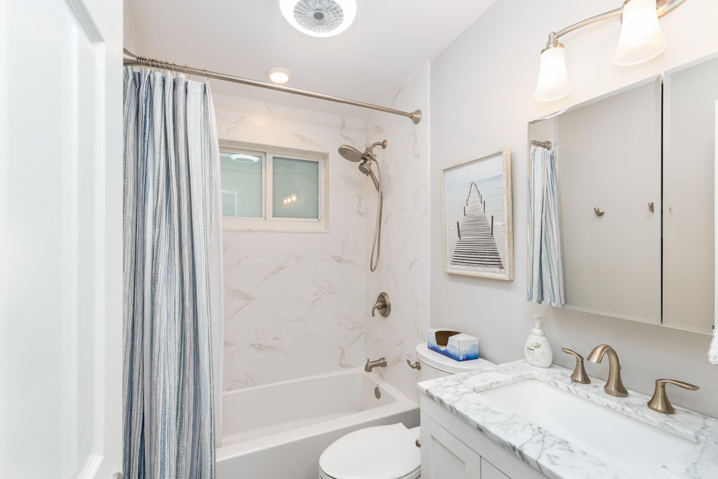 39 Lake Shore Drive Key Largo, FL 33037 - Photo 16 of 47 a bathroom with a granite countertop sink toilet and shower