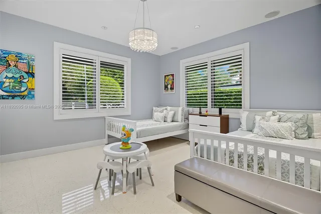 a view of a patio with furniture and a table