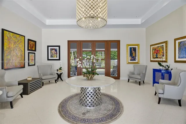 a view of a livingroom with furniture and window