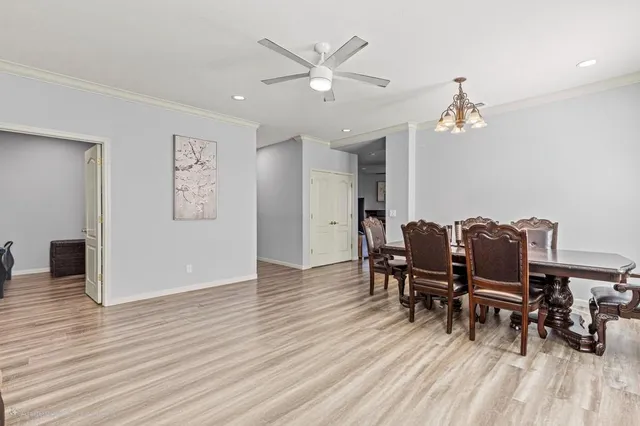 a workspace with wooden floor