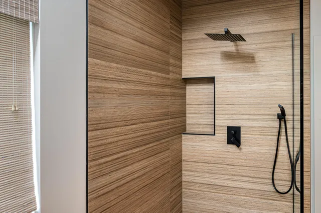 a view of a backyard with a garden and plants