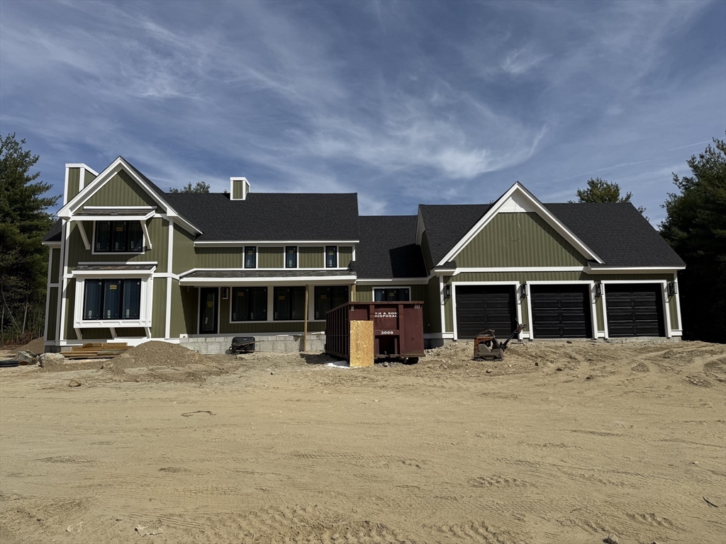 a front view of a house with a patio
