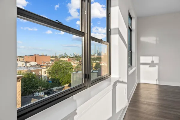 a view of a glass door and an entrance