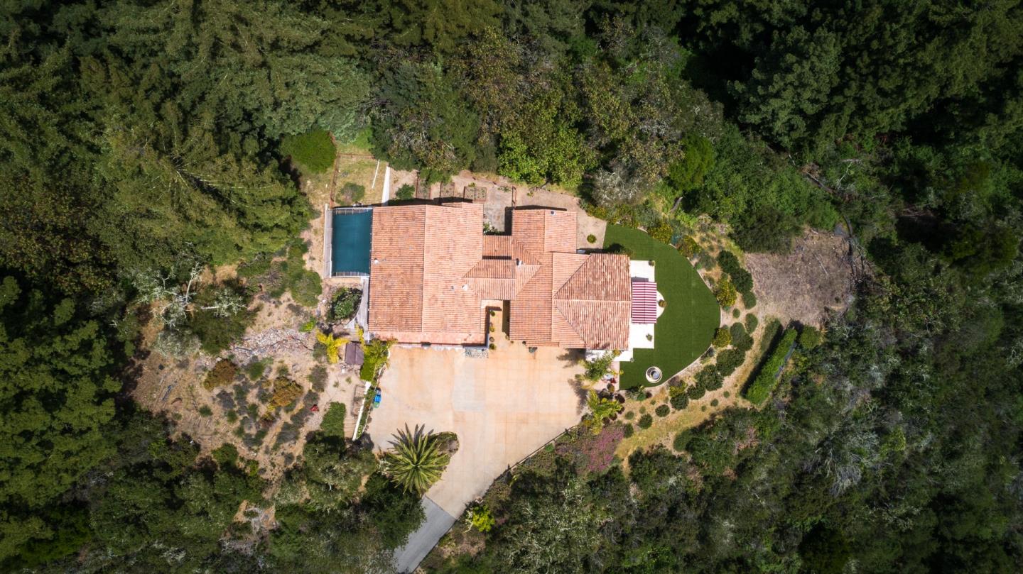 3030 Pleasant Valley Road Aptos, CA 95003 - Photo 61 of 70 an aerial view of residential house with outdoor space and trees all around