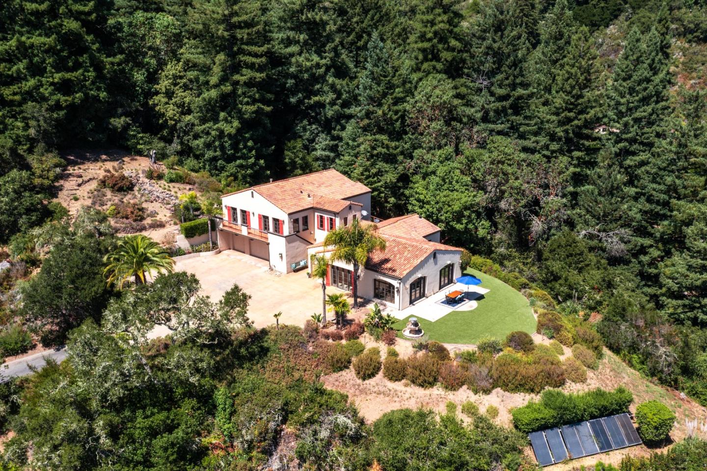 3030 Pleasant Valley Road Aptos, CA 95003 - Photo 63 of 70 an aerial view of a house with yard swimming pool and outdoor seating