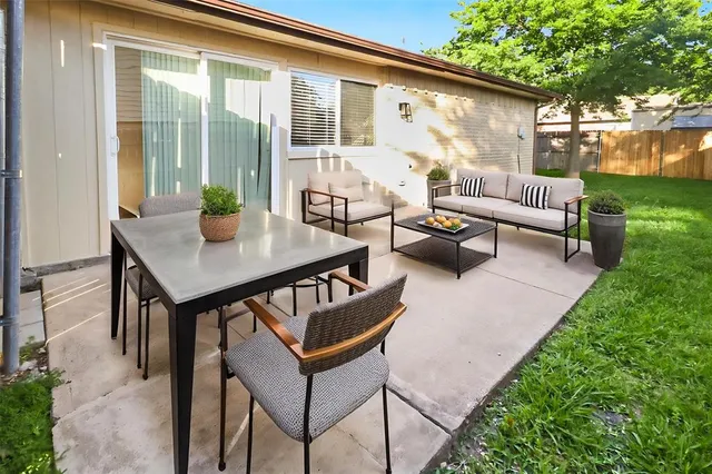 a outdoor living space with patio furniture