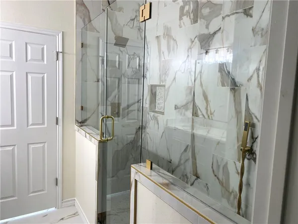 a bathroom with a shower
