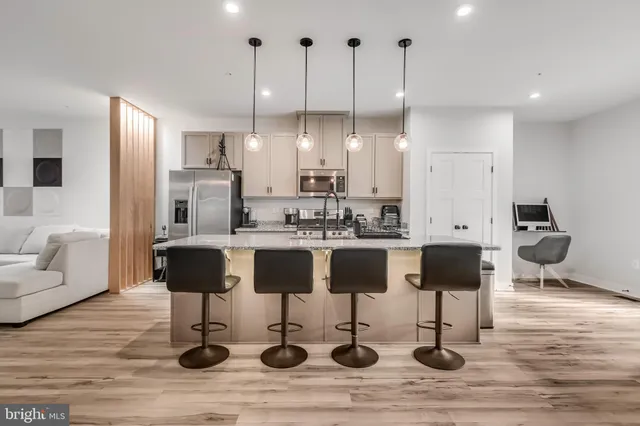 a view of kitchen with breakfast area