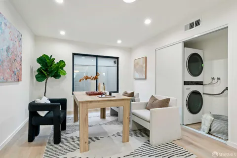 a view of entryway and workspace