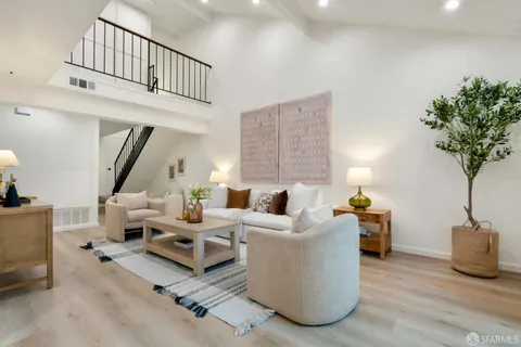 a living room with furniture