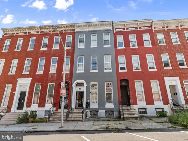 front view of a brick building