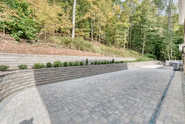 a view of backyard and mountain view