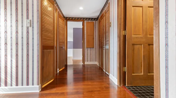 a bathroom with a bathtub and shower