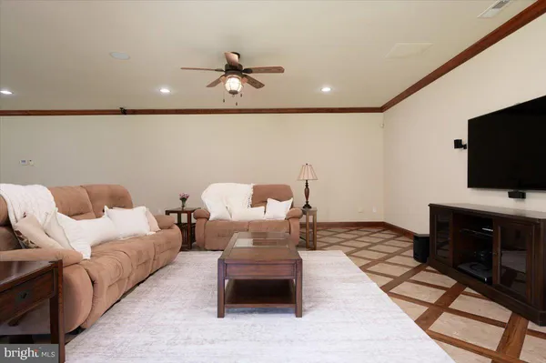 a backyard of a house with yard and swimming pool