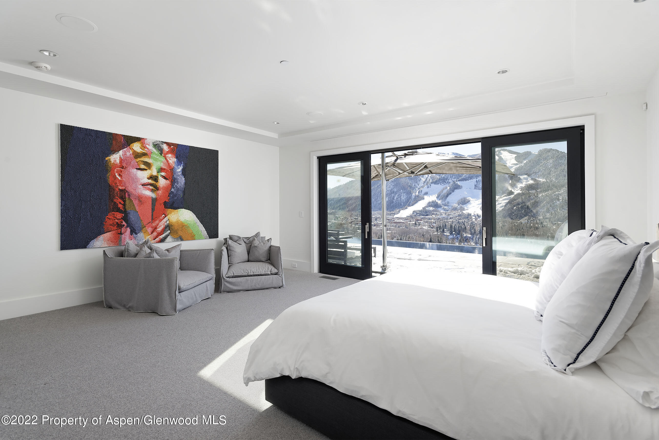 257 Ridge Road Aspen, CO 81612 - Photo 23 of 47 a bedroom with furniture and large window