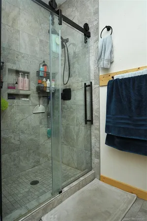 a bathroom with a shower