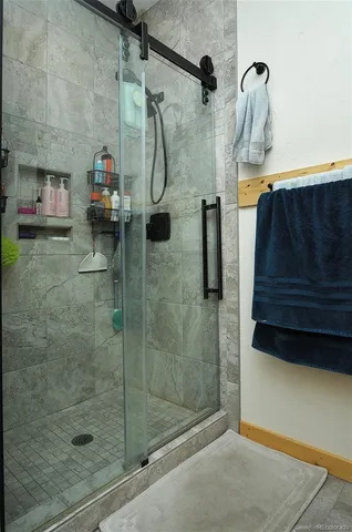 a bathroom with a shower