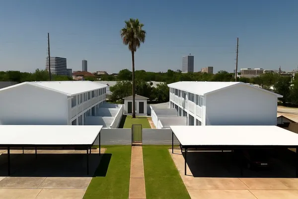 a terrace of a house with outdoor seating