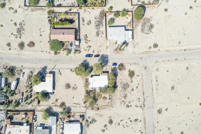 a view of a park with swings