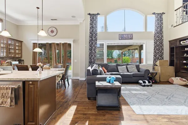 a living room with furniture and a view of living room