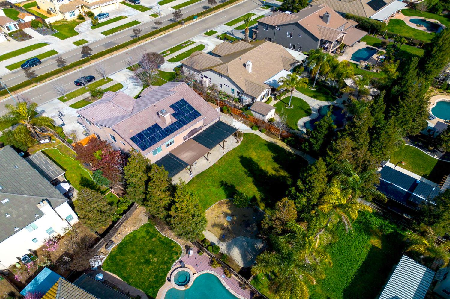 848 West Santos Avenue Ripon, CA 95366 - Photo 53 of 63 an aerial view of residential house with outdoor space and street view