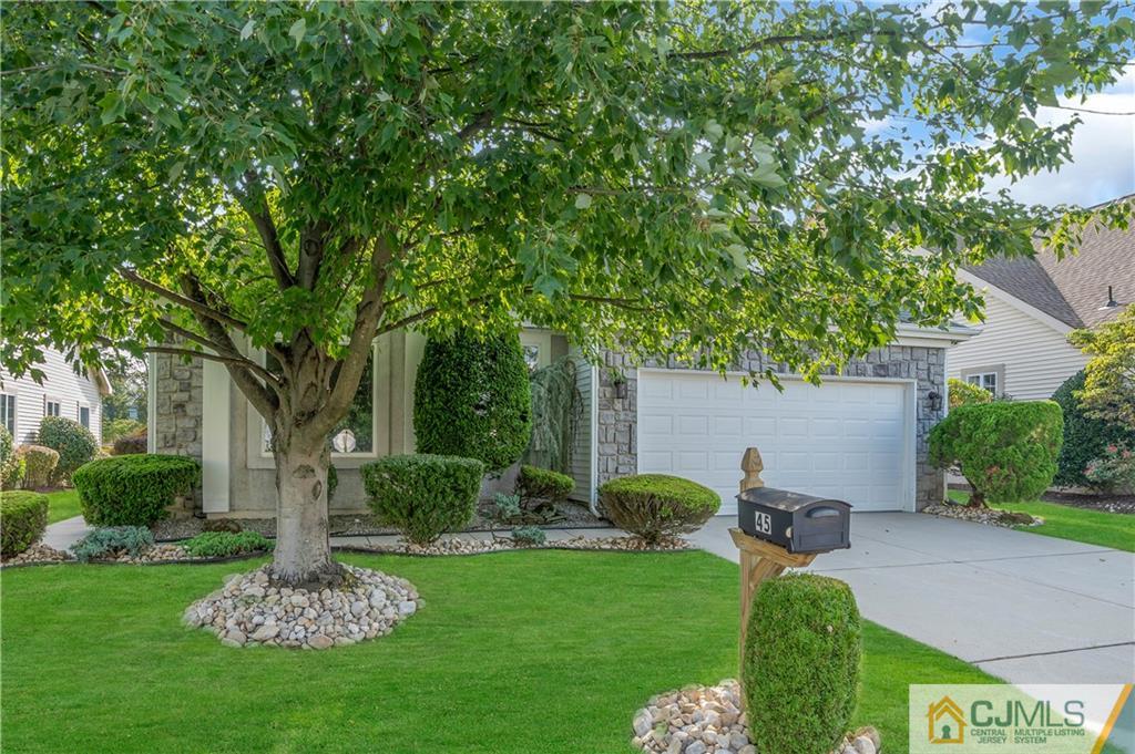 45 Harwood Road Monroe Township, NJ 08831 - Photo 2 of 35 a view of a backyard with plants and a large tree