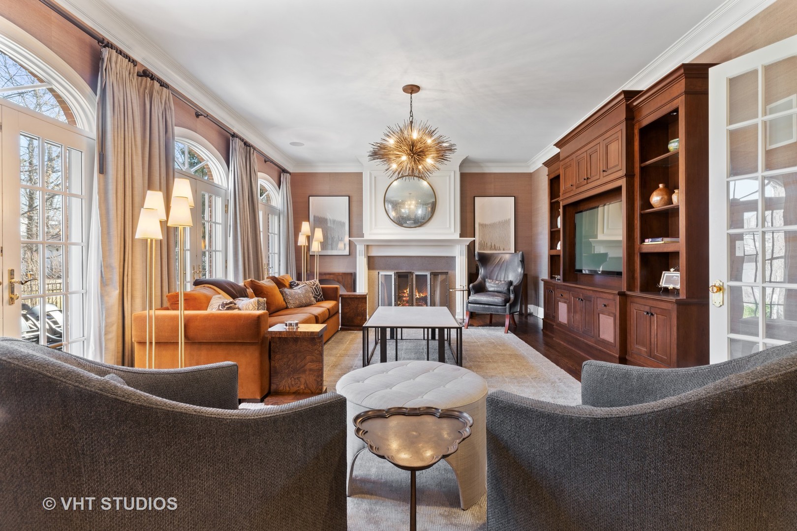 795 Grove Street Glencoe, IL 60022 - Photo 12 of 38 a living room with fireplace furniture and a large window