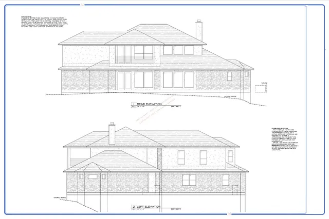 a backyard of a house with lots of green space and lake view