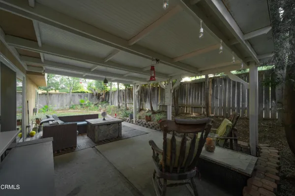 a outdoor space with patio furniture