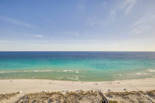 a view of yard with ocean view