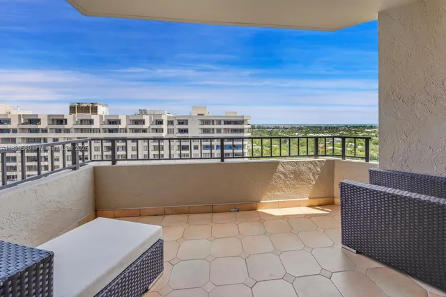 a view of terrace with a bench