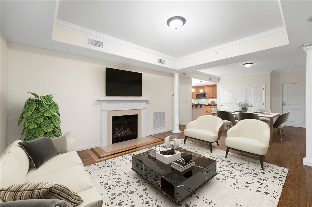 114 Granite Street, Unit 208 Westerly, RI 02891 - Photo 10 of 39 Virtually staged living room dining area kitchen
