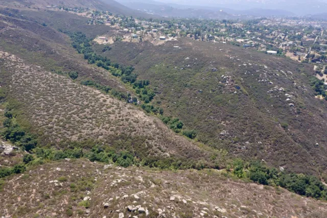 a view of city and mountain