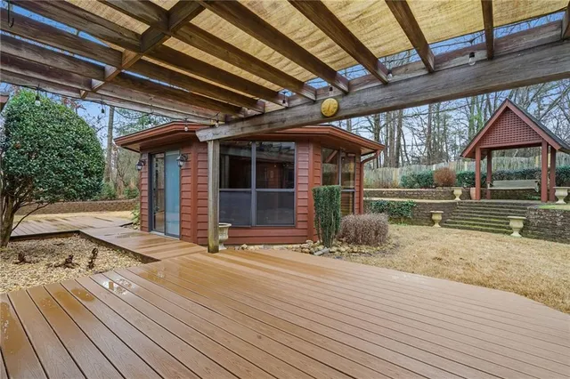 a view of a house with a patio